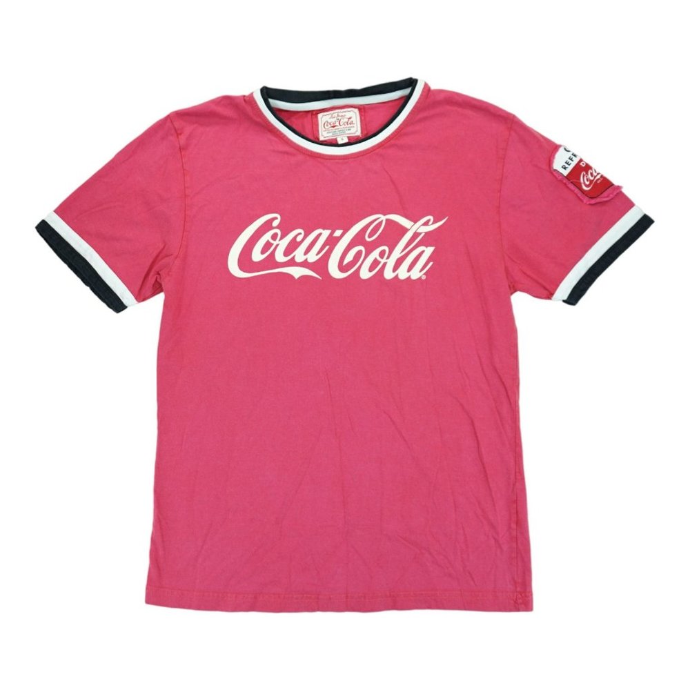 Red Jacket for Coca Cola T Shirt Women's‎ Pink Size Small S - Patched